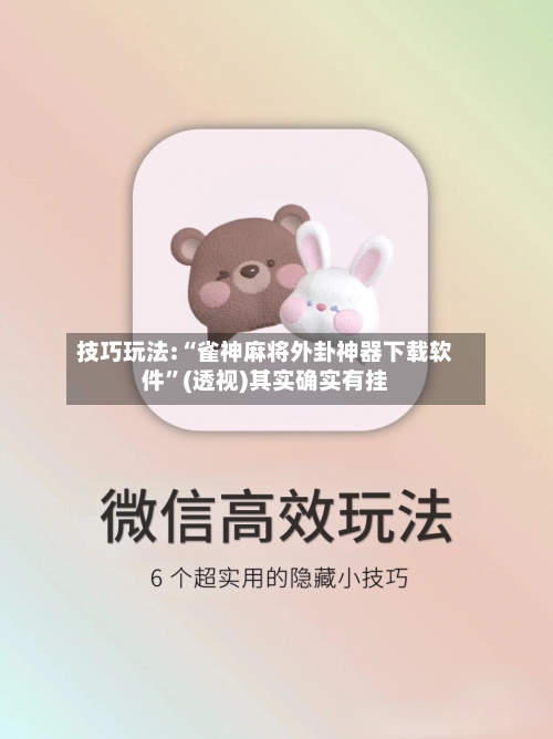 技巧玩法:“雀神麻将外卦神器下载软件”(透视)其实确实有挂-第2张图片