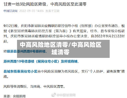 中高风险地区清零/中高风险区域清零-第1张图片