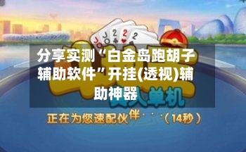 分享实测“白金岛跑胡子辅助软件”开挂(透视)辅助神器-第1张图片