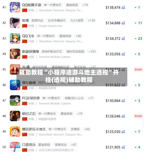 辅助教程“小程序途游斗地主透视”开挂(透视)辅助教程-第1张图片