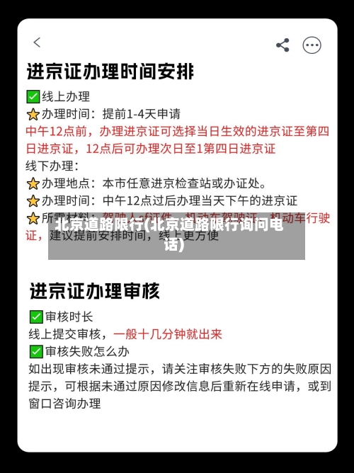 北京道路限行(北京道路限行询问电话)-第1张图片