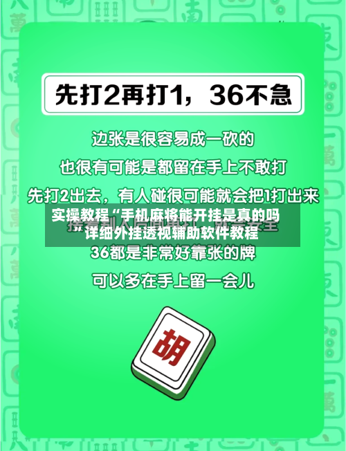 实操教程“手机麻将能开挂是真的吗”详细外挂透视辅助软件教程-第2张图片
