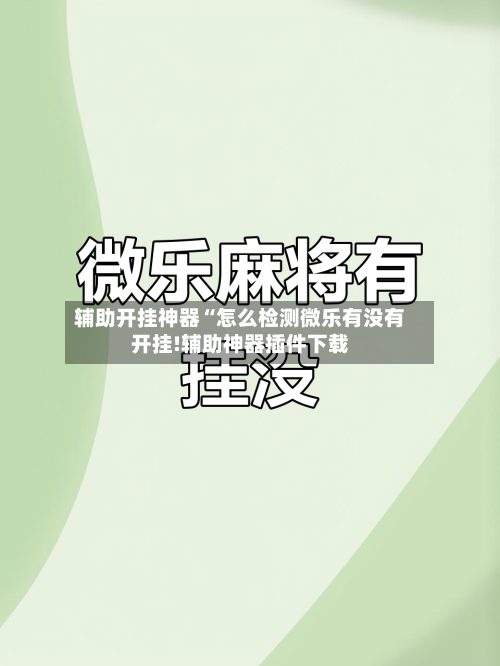 辅助开挂神器“怎么检测微乐有没有开挂!辅助神器插件下载-第1张图片