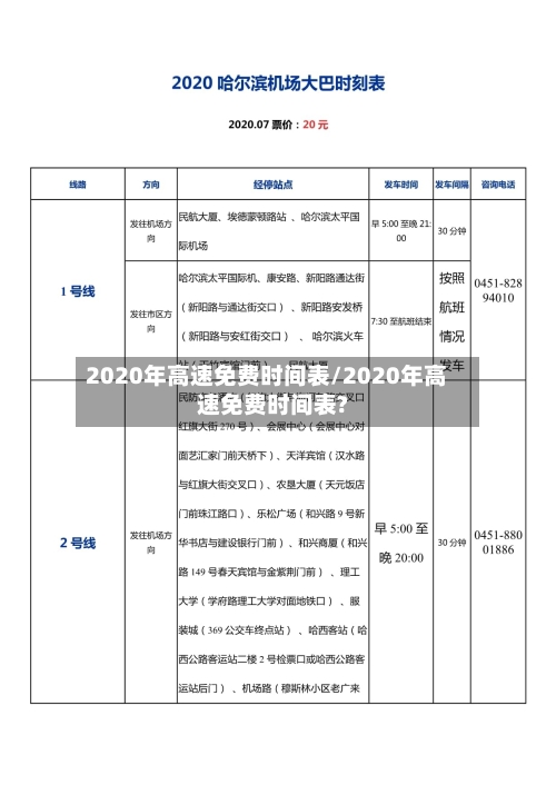 2020年高速免费时间表/2020年高速免费时间表?-第3张图片