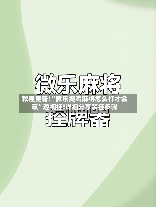 教程更新!“微乐捉鸡麻将怎么打才会赢”透视挂!详细分享装挂步骤-第2张图片