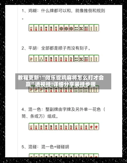教程更新!“微乐捉鸡麻将怎么打才会赢	”透视挂!详细分享装挂步骤-第1张图片