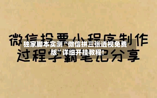独家脚本实测“微信拼三张透视免费版	”详细开挂教程!-第1张图片