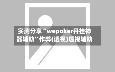 实测分享“wepoker开挂神器辅助”作弊(透视)透视辅助-第2张图片