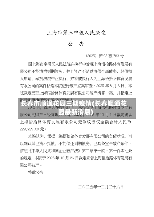 长春市顺通花园三期疫情(长春顺通花园最新消息)-第1张图片