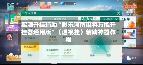 实测开挂辅助“微乐河南麻将万能开挂器通用版”（透视挂）辅助神器教程-第3张图片