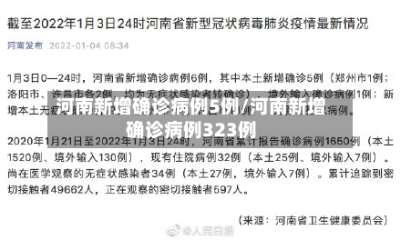 河南新增确诊病例5例/河南新增确诊病例323例-第2张图片