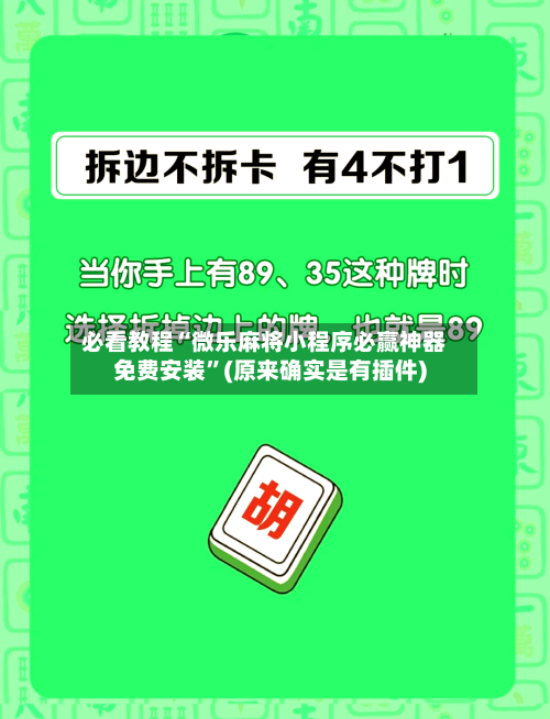 必看教程“微乐麻将小程序必赢神器免费安装	”(原来确实是有插件)-第1张图片