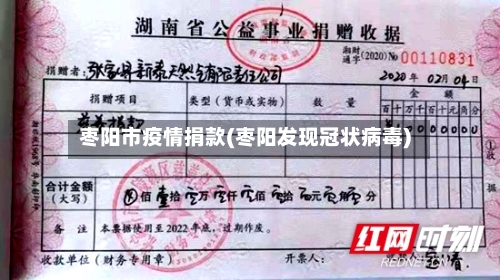 枣阳市疫情捐款(枣阳发现冠状病毒)-第1张图片