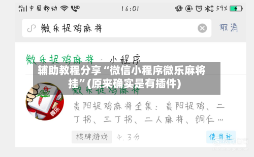 辅助教程分享“微信小程序微乐麻将挂”(原来确实是有插件)-第1张图片