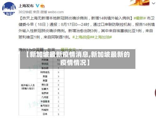 【新加坡最新疫情消息,新加坡最新的疫情情况】-第2张图片