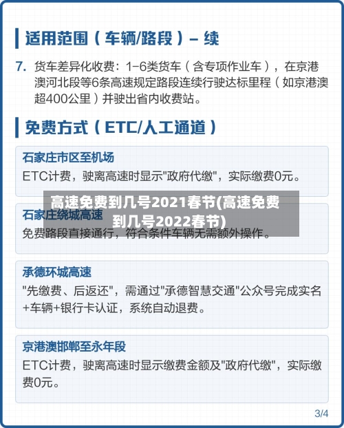 高速免费到几号2021春节(高速免费到几号2022春节)-第2张图片