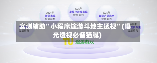 实测辅助”小程序途游斗地主透视”(曝光透视必备猫腻)-第3张图片
