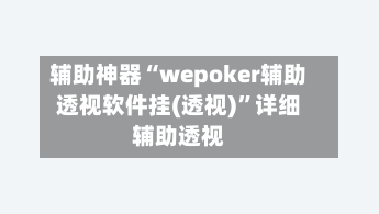 辅助神器“wepoker辅助透视软件挂(透视)	”详细辅助透视-第2张图片