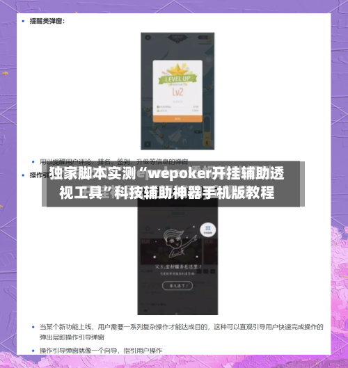 独家脚本实测“wepoker开挂辅助透视工具”科技辅助神器手机版教程-第2张图片