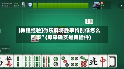 [教程经验]微乐麻将胜率特别低怎么回事”(原来确实是有插件)-第1张图片