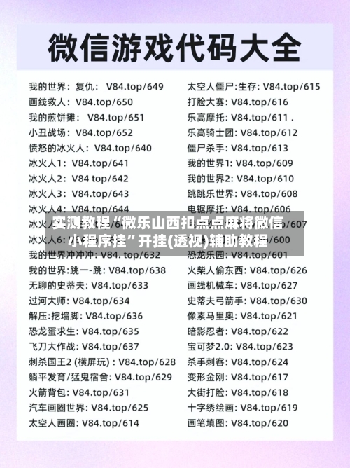 实测教程“微乐山西扣点点麻将微信小程序挂	”开挂(透视)辅助教程-第2张图片