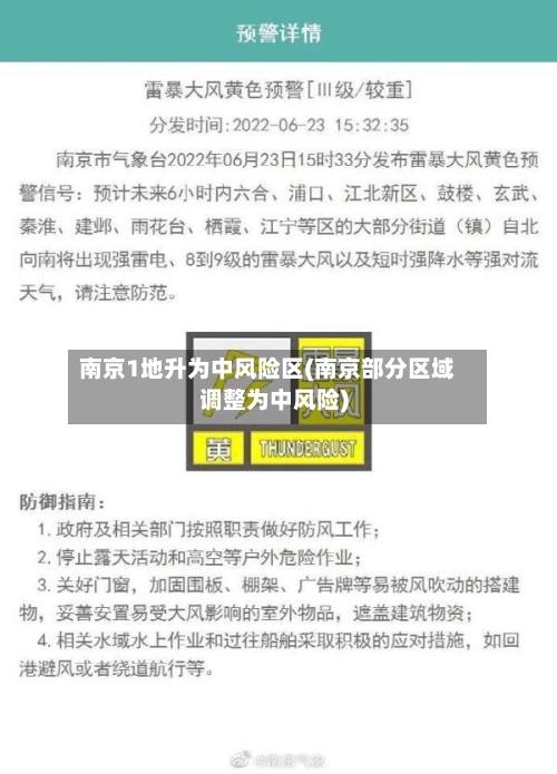 南京1地升为中风险区(南京部分区域调整为中风险)-第2张图片