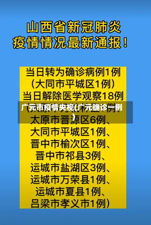 广元市疫情央视(广元确诊一例)-第2张图片