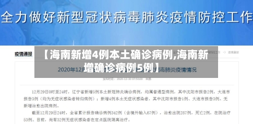【海南新增4例本土确诊病例,海南新增确诊病例5例】-第2张图片