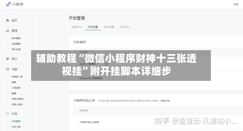 辅助教程“微信小程序财神十三张透视挂”附开挂脚本详细步-第1张图片