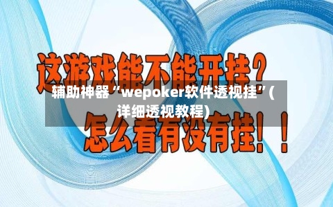辅助神器“wepoker软件透视挂”(详细透视教程)-第1张图片