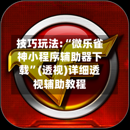 技巧玩法:“微乐雀神小程序辅助器下载”(透视)详细透视辅助教程-第2张图片