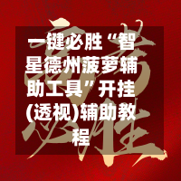 一键必胜“智星德州菠萝辅助工具	”开挂(透视)辅助教程-第2张图片