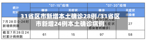 31省区市新增本土确诊28例/31省区市新增24例本土确诊病例-第2张图片