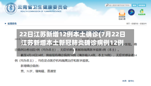 22日江苏新增12例本土确诊(7月22日江苏新增本土新冠肺炎确诊病例12例)-第2张图片