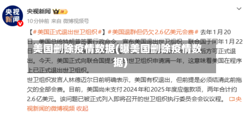 美国删除疫情数据(曝美国删除疫情数据)-第2张图片