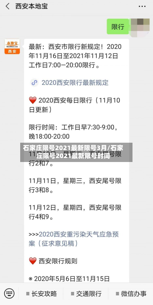 石家庄限号2021最新限号3月/石家庄限号2021最新限号时间-第1张图片