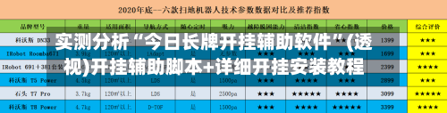 实测分析“今日长牌开挂辅助软件”(透视)开挂辅助脚本+详细开挂安装教程-第1张图片