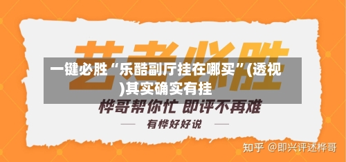 一键必胜“乐酷副厅挂在哪买”(透视)其实确实有挂-第2张图片