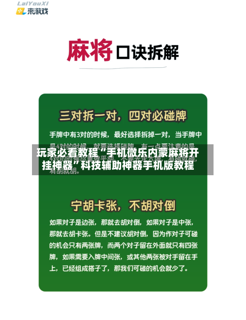 玩家必看教程“手机微乐内蒙麻将开挂神器”科技辅助神器手机版教程-第2张图片