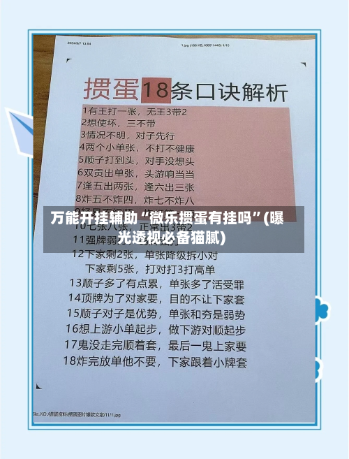 万能开挂辅助“微乐掼蛋有挂吗”(曝光透视必备猫腻)-第2张图片