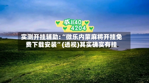 实测开挂辅助:“微乐内蒙麻将开挂免费下载安装”(透视)其实确实有挂-第1张图片