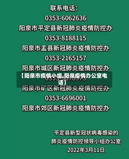 【阳泉市疫情小组,阳泉疫情办公室电话】-第3张图片