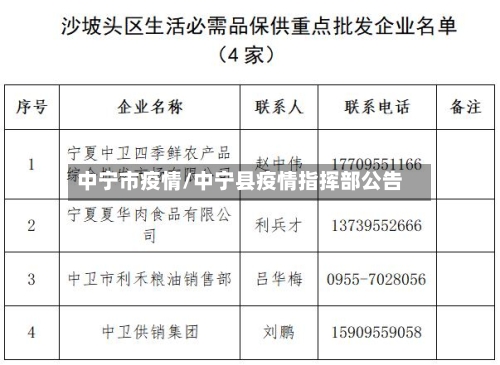 中宁市疫情/中宁县疫情指挥部公告-第2张图片