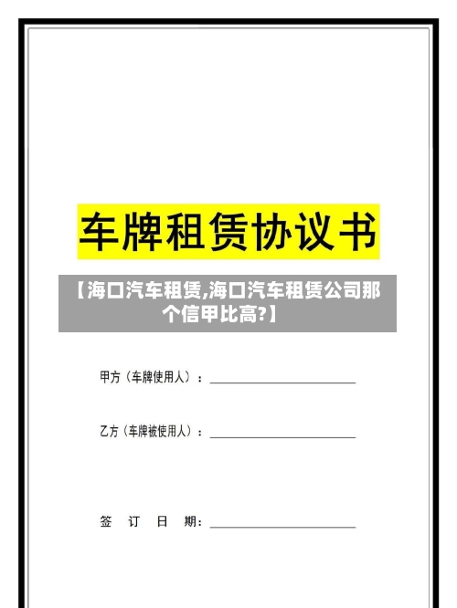 【海口汽车租赁,海口汽车租赁公司那个信甲比高?】-第2张图片