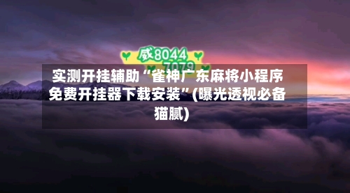 实测开挂辅助“雀神广东麻将小程序免费开挂器下载安装”(曝光透视必备猫腻)-第1张图片