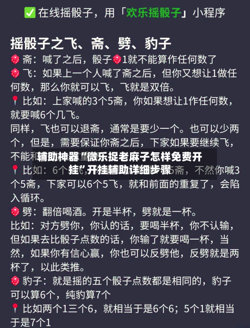 辅助神器“微乐捉老麻子怎样免费开挂”开挂辅助详细步骤-第2张图片