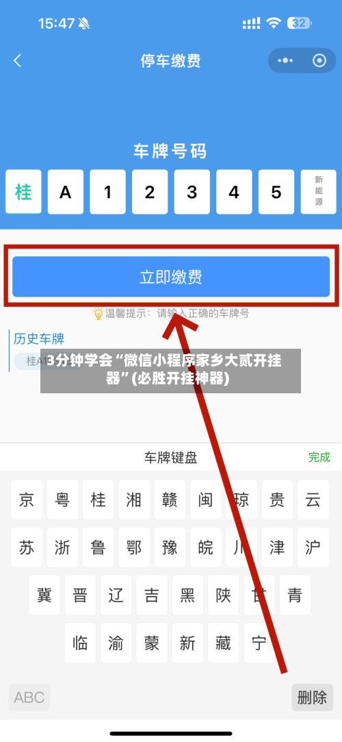 3分钟学会“微信小程序家乡大贰开挂器”(必胜开挂神器)-第3张图片
