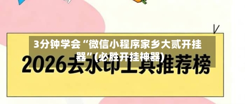 3分钟学会“微信小程序家乡大贰开挂器	”(必胜开挂神器)-第1张图片