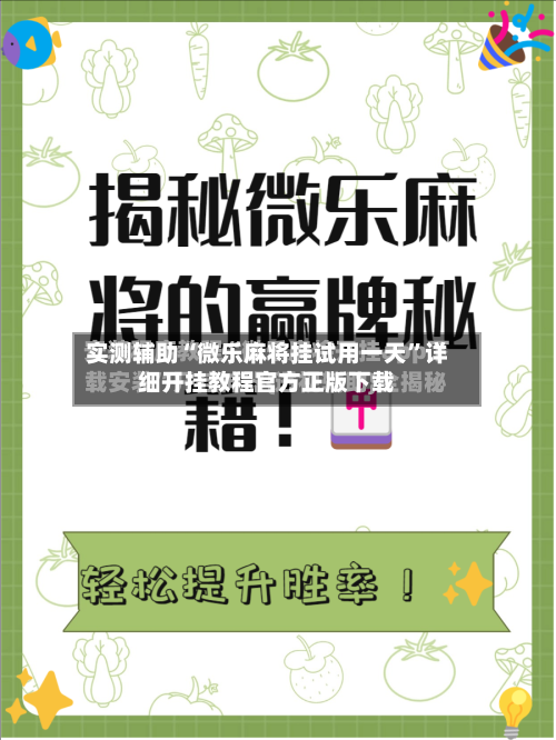 实测辅助“微乐麻将挂试用一天”详细开挂教程官方正版下载-第1张图片