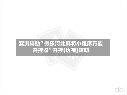 实测辅助”微乐河北麻将小程序万能开挂器	”开挂(透视)辅助-第3张图片